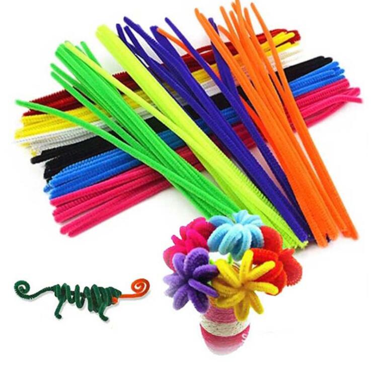 100 stuks/set educatief speelgoed montessori materialen chenille kinderstokjes puzzel knutsel kleurrijke pluche stokjes handgemaakt doe-het-zelf speelgoed