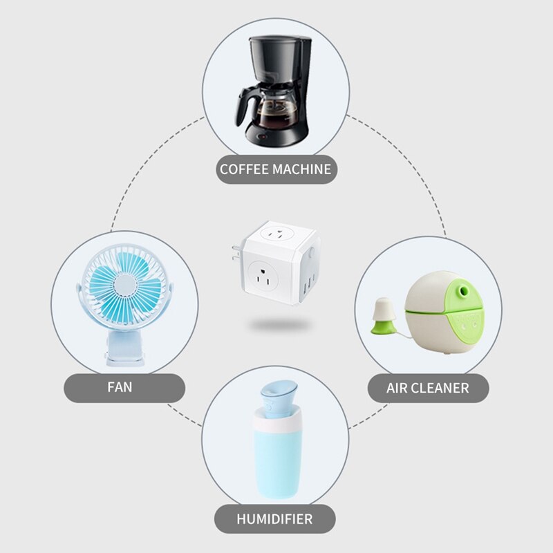 Power Strip with USB 1.8M Extension Cable, USB with 3 Sockets and 3 USB Ports, Portable , US Plug