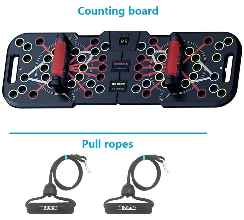 Multifunctional Counting Push Up Board Home Chest Muscle Exercise Training Indoor Electronic Fitness Support Push-up Rock Stands: Counting pull ropes