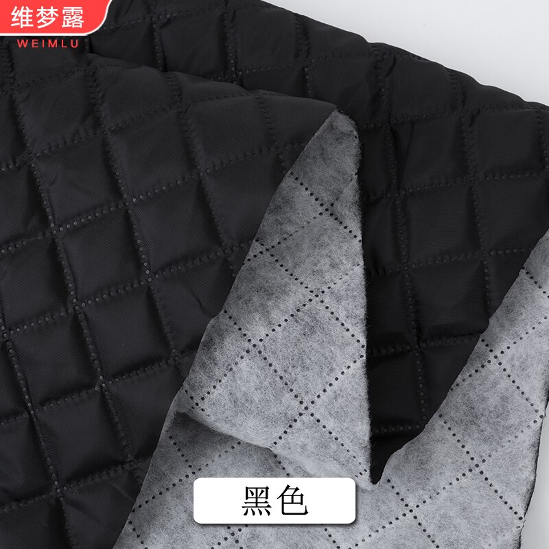 Voering Stof Gewatteerde Verdikte Katoen Wollen Jas Kleding Jas Brokaat Voor Naaien Herfst En Winter Diy Zwart Wit Polyester: black