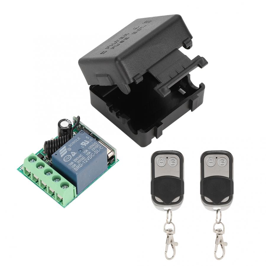 12V Single Channel Remote Control Switch Transmitter Receiver Set 2 Button Learning Code Remote Control Switch