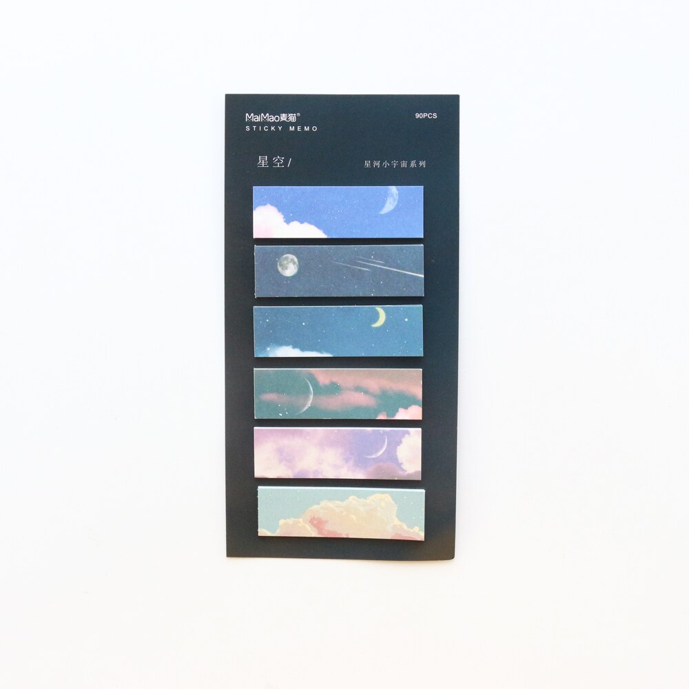 Domikee landscape school student sticky notes pad ins self-adhesive index label mug memo pad stationery: black