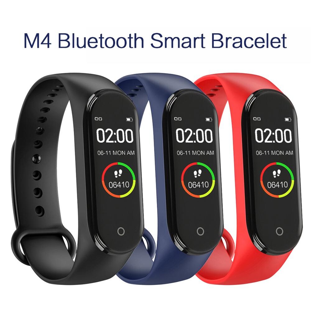 Sport Running Pedometer M4 Smart Wristband Heart Rate Waterproof Touch Screen Bluetooth Fitness Tracker Pedometer