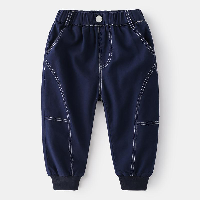 Crianças calças casuais primavera 2021 meninos calças esportivas leggings calças cor sólida crianças vestir: Blue / 24M