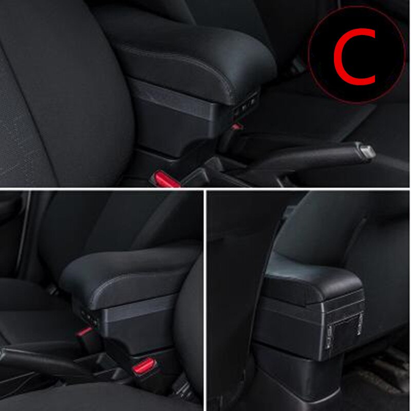Voor Hyundai I20 Armsteun Doos Met Usb: C black black line