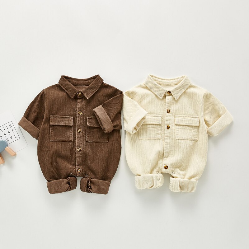 Ins Koreaanse Versie Van Lente Autumnboy Baby Rompertjes Werkkleding Casual Corduroy Jumpsuit Rompertjes Voor Pasgeborenen Baby Jongens Kleding