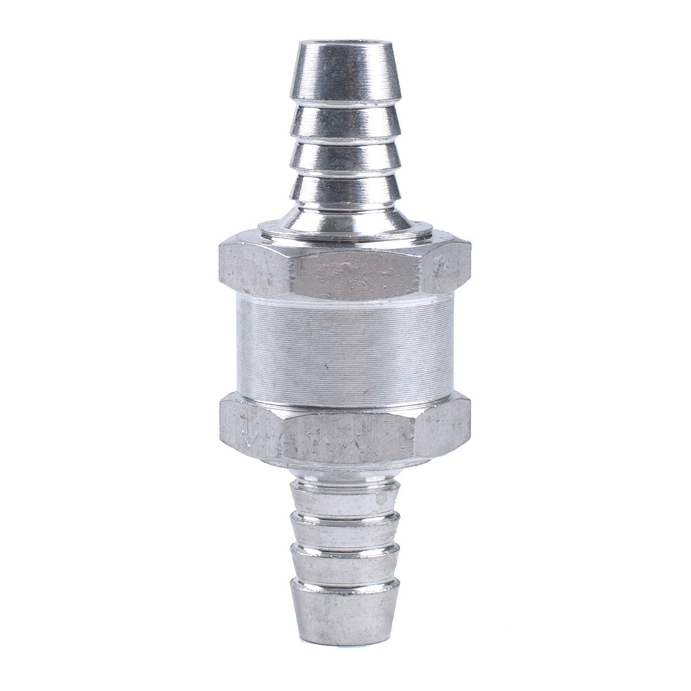8MM Aluminum Alloy Reflux Valve Automobile Gasoline Diesel Fuel One-Way Check Valve Metal Check Valve Silver Cups