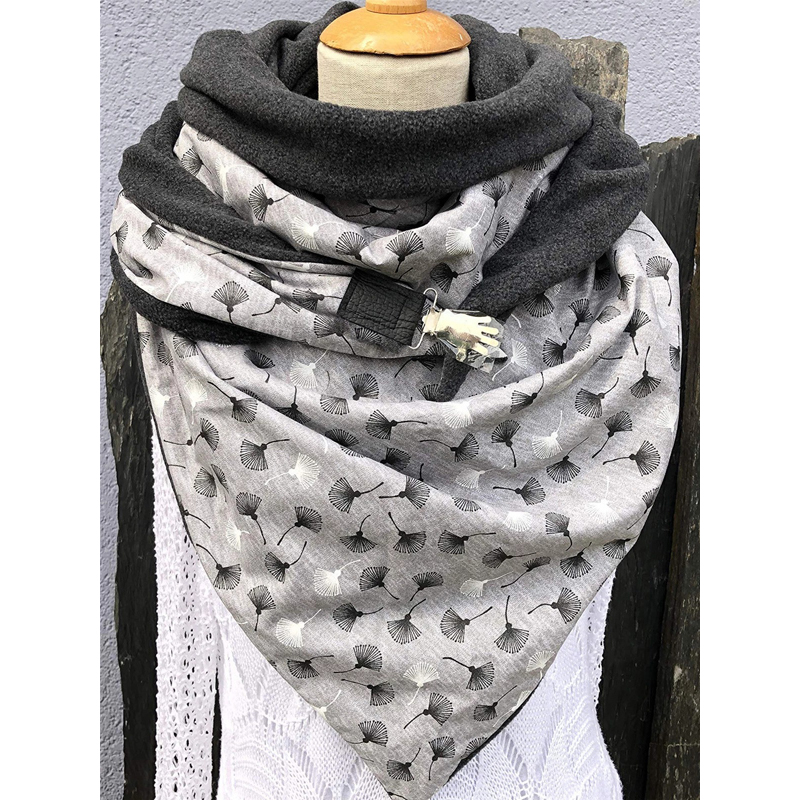 Foulard enroulé femme en cachemire | Imprimé écossais, style Triangle, boutons solides, décoration, écharpes chaudes en cachemire Pashmina: 4