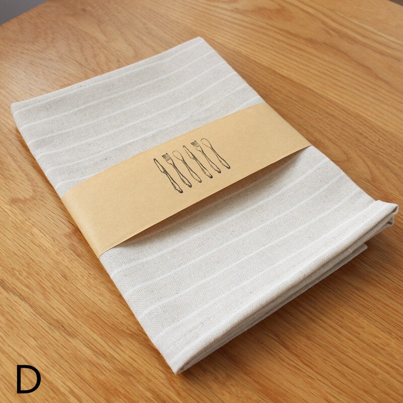 Japanse stijl katoenen linnen polyester placemats vierkante stoffen gestreepte servetten handdoeken eettafel bord mat onderzetters 1pc: D / 60 x 40cm
