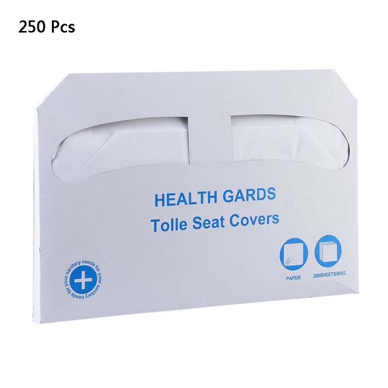 250 Sheets/Pack Half-Fold Disposable Toilet Seat Covers Thickened Sanitary Flushable Wood Pulp Potty Shields Guards Pads