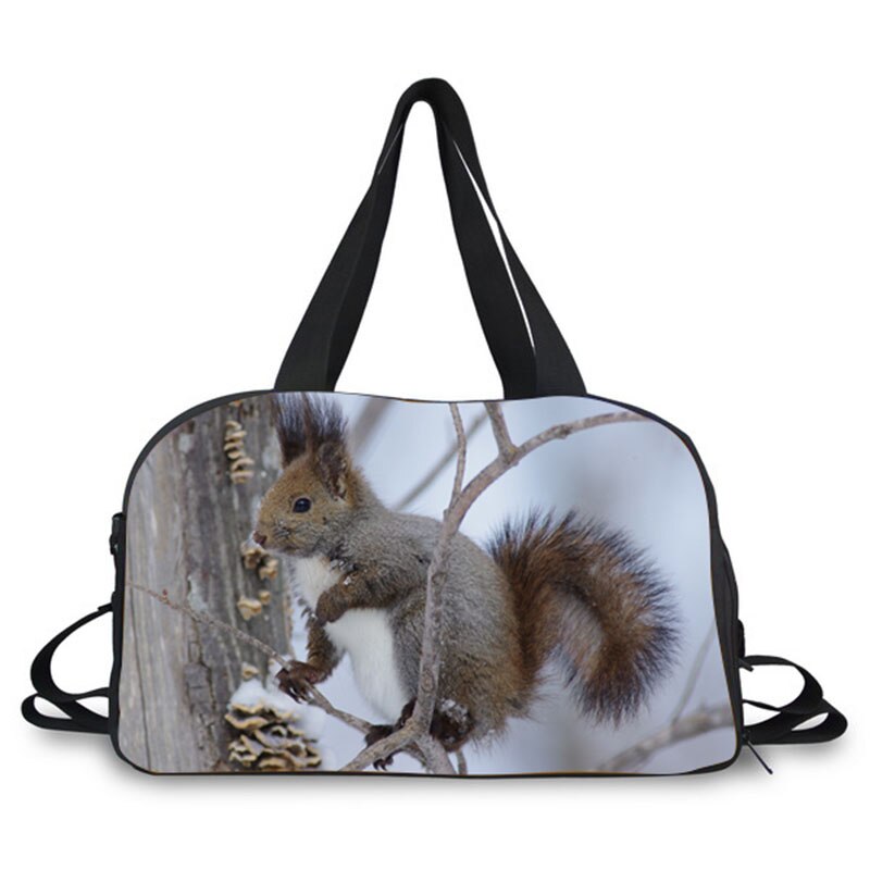 Scoiattolo Animali Modello di Stampa New Fashion Signore di Grande Capacità Sacchetto Dei Bagagli di Stampa Borsa Da Viaggio Sacchetto Dei Bagagli di Viaggio del Sacchetto Casuale: 6127T