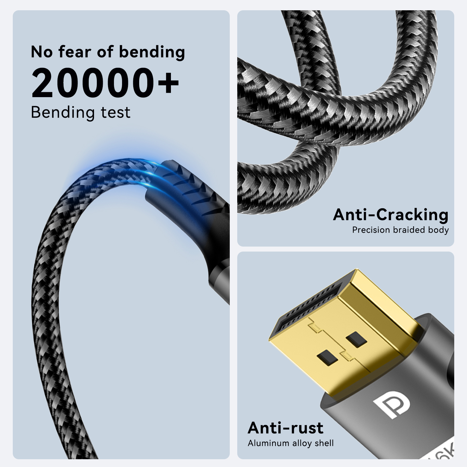 Cavo DisplayPort 2.1 16K DP 2.0 16K@60Hz,8K@120Hz,4K@240Hz 165Hz144Hz 80Gbps HDR, HDCP DSC 1.2a tenere sotto controllo compatibili 4090 7900xtx