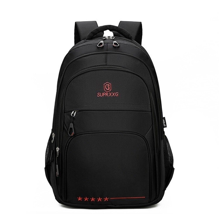 Zwarte Rugzak Mannen Nylon Waterdichte Grote Capaciteit Studenten Hoge Schooltas Pak Mannelijke Back Pack Laptop 15.6 Inch Usb: Rood