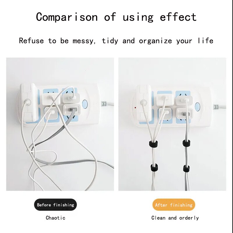 Multi-Functional Velcro Tied Headphone Network Cable Data Cable For Easy Storage Free Cutting Reusable Strong Sticking Force