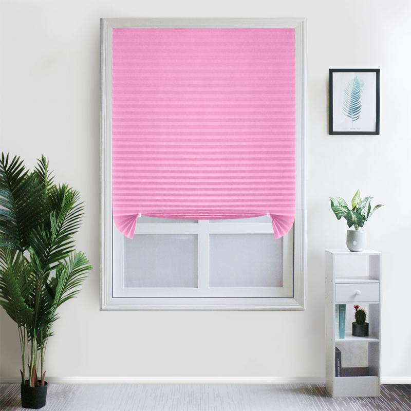 Pleated Blinds Half Self-Adhesive Blackout Windows Curtains for Bathroom Kitchen Balcony Shades Office Lliving Room Blind #