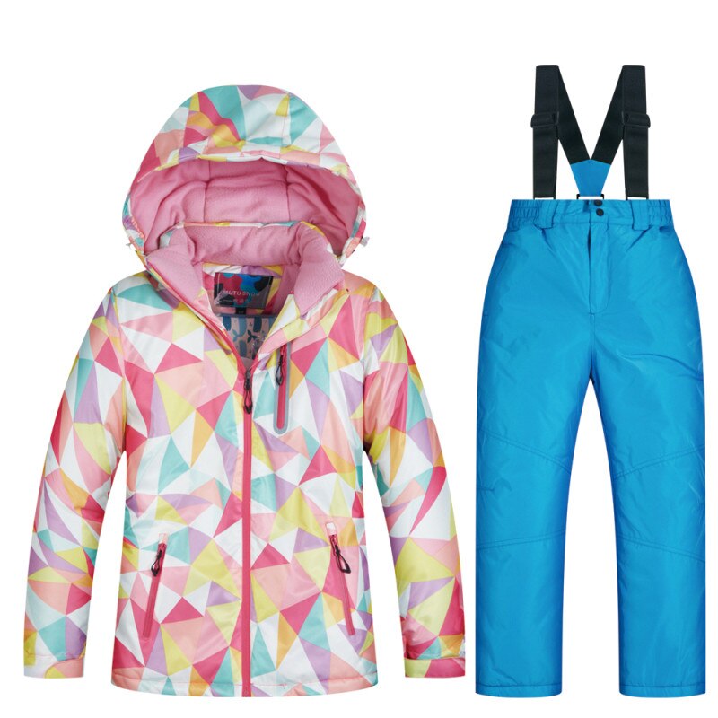 Ski Suit Girls Children's Brands Windproof Waterproof Snow Warm Child Winter Sets Thicken Snowboard Suits LFSJ: LFSJ BLUE / 8