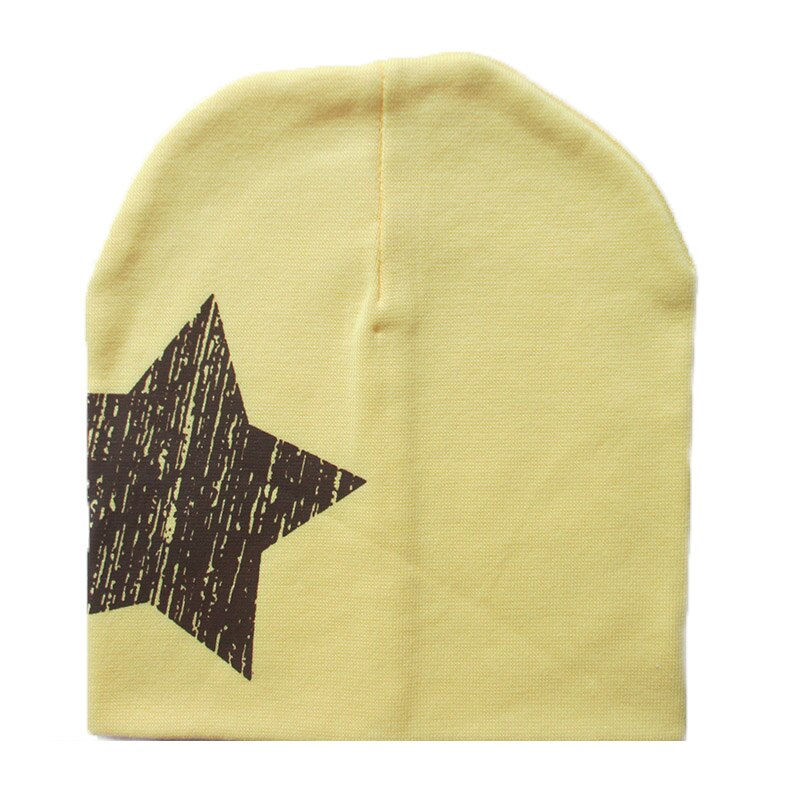 Bonnet d'hiver en coton chaud pour bébé garçon, bonnet, écharpe, bonnet, motif étoile: Jaune