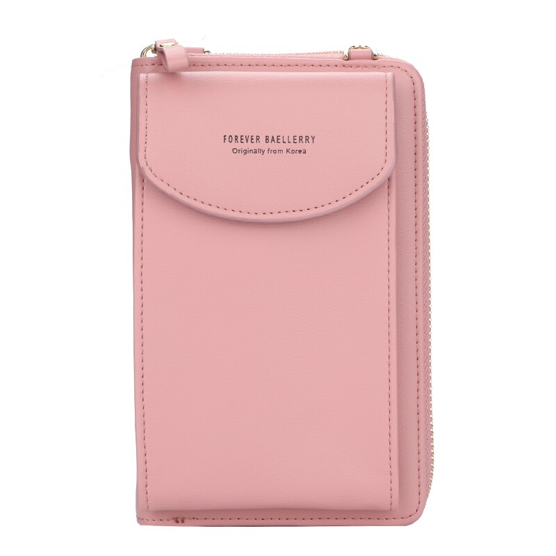 Carteira feminina para sempre baellery, carteira vertical para smartphone com zíper, bolsa de mão: Dark Pink