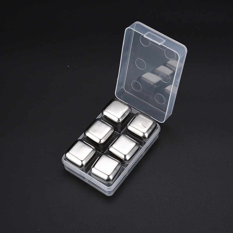 2/4/6/8pcs Stainless Steel Ice Cubes Metal Quick-Frozen Ice Wine Beer Cooler Chiller Whiskey Stones Keep Cold Longer Bar Tools: 6pcs
