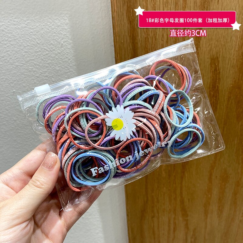 Bandes de cheveux pour bébés, 100 pièces, attaches colorées pour enfants, couvre-chef élastiques, accessoires pour filles: Biandai 100 PCS