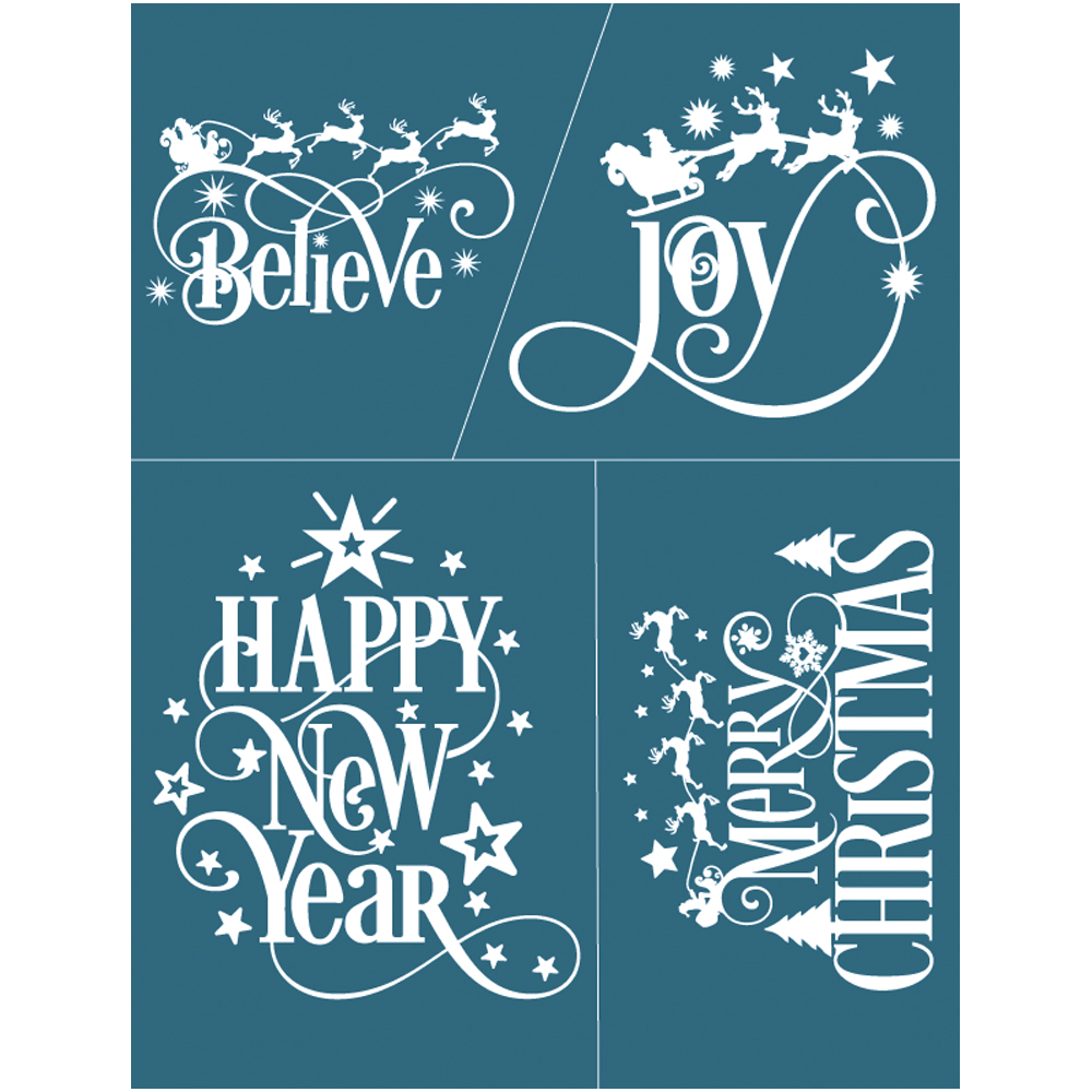 Alinacutle Kerst 8.5X11 "Herbruikbare Zelfklevende Zeefdruk Stencils Mesh Transfers Voor Woondecoratie Handgemaakte Ambachtelijke: Army Green