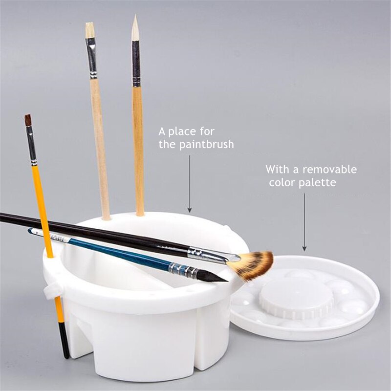Brush Washing Bucket Multifunction Paint Brush Basin with Brush Holder & Color Palette 2 In 1 Acrylic oil Brush Wash Bucket