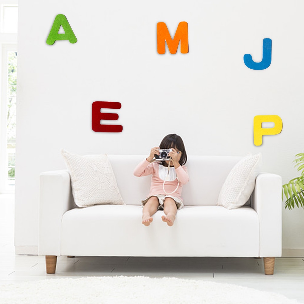 26pcs Felt Letters Decoration Kids DIY Craft English Alphabet Needlework Kindergarten Non-woven Fabric Home Large Applique