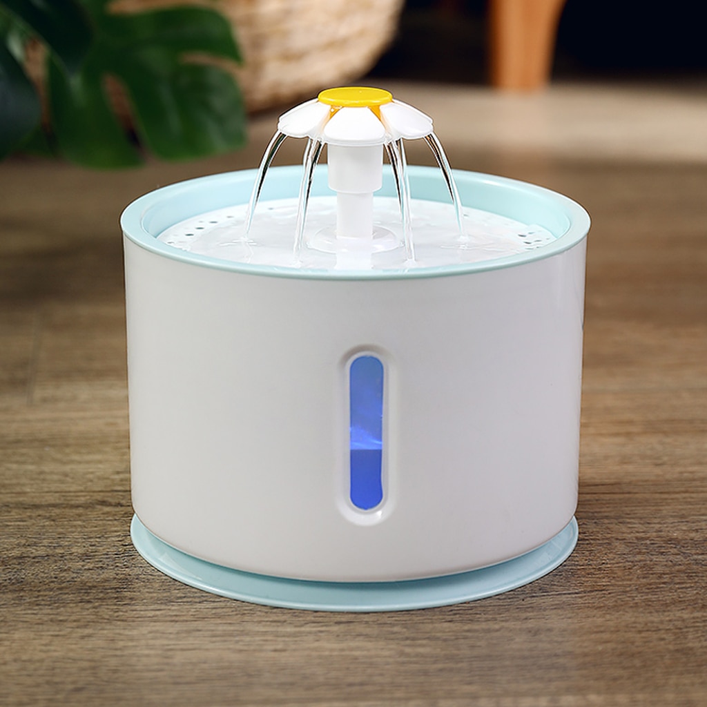 Bebedero eléctrico USB perro gato Mute con luz LED para mascotas dispensador de fuente automática para mascotas gato fuente de agua cuenco