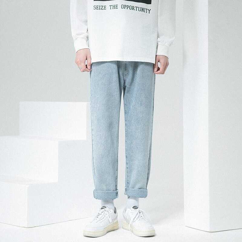 Jeans Larghi Da Uomo Con Va Elastica Pantaloni In Denim A Gamba Larga Con Strisce Laterali Pantaloni Vintage Y2K Casual In Stile Coreano Da 23,21 € | DHgate
