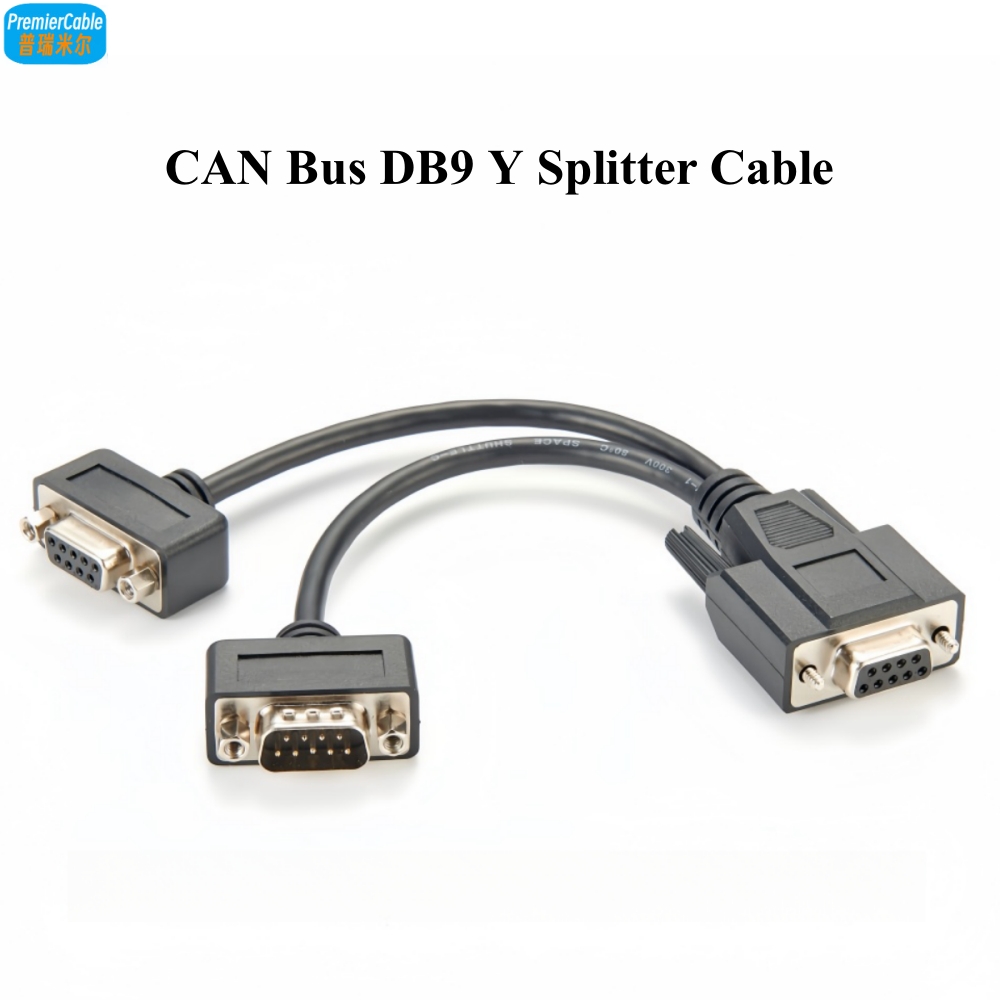 CAN Bus DB9 Y Splitter Cable DB9 9 Pin 1 Male 2 Female Straight Through Serial Splitter Adapter CAN Bus Split Cable