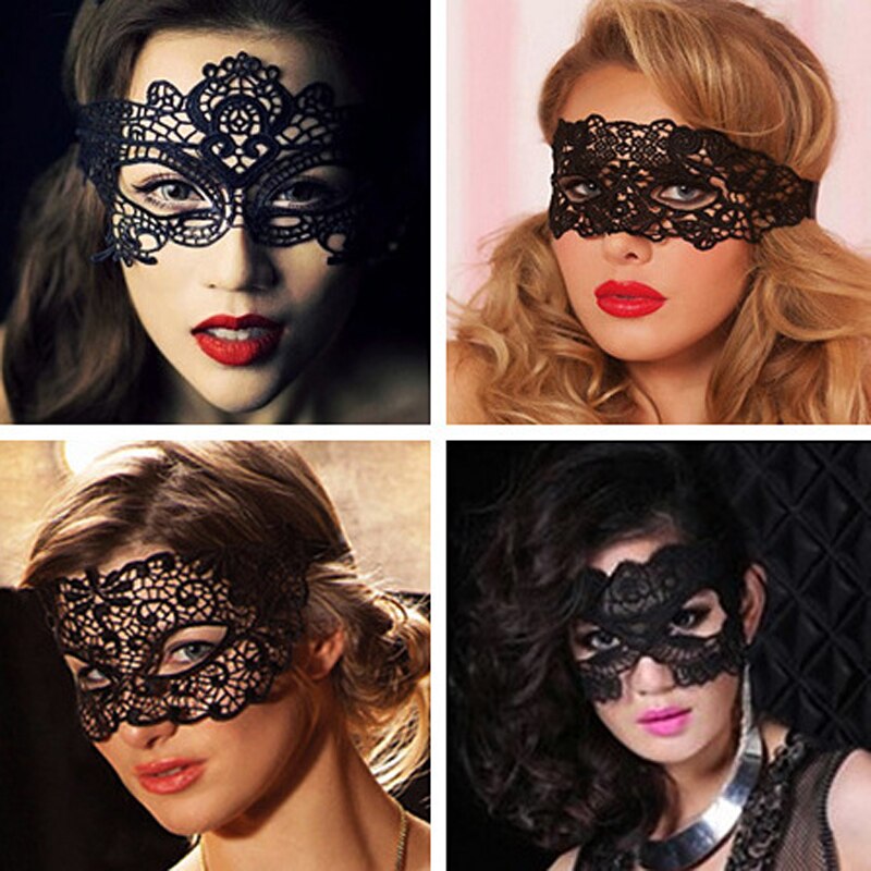 Mascara Halloween Props Sexy Kant Party Maskerade Masker Venetiaans Kostuum Zwart Sales Zwarte Dame Lace Mask Knipsel Oogmasker