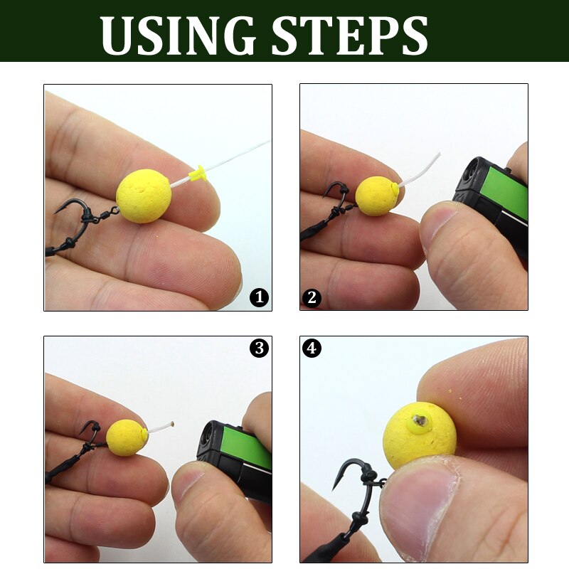 Cebo de pesca de carpa, Boilies, topes de pelo para Boilie, cebo con forma de mancuerna, pequeño Bobber de pesca, herramienta de aparejos, 5 uds.
