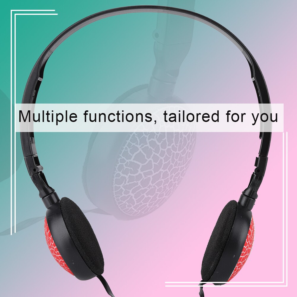 Puseky Portable Wired Headphones 3D Stereo Foldable Headset Audio Mp3 Adjustable Earphones for Music