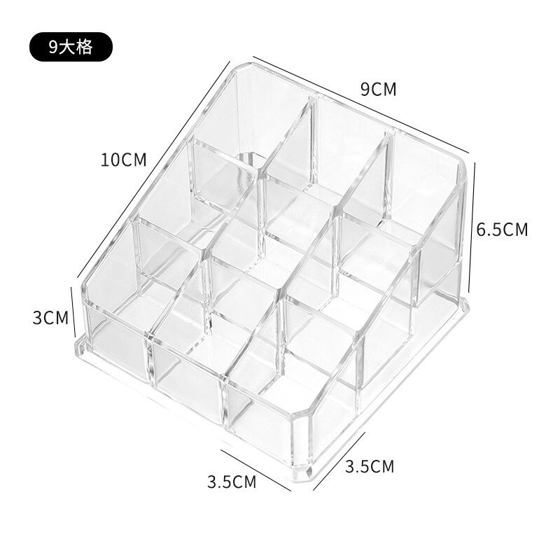 24 gitter læbestift makeup organizer akryl opbevaring makeup organizer til kosmetik læbestift neglelak display stand holder: A 9 gitre