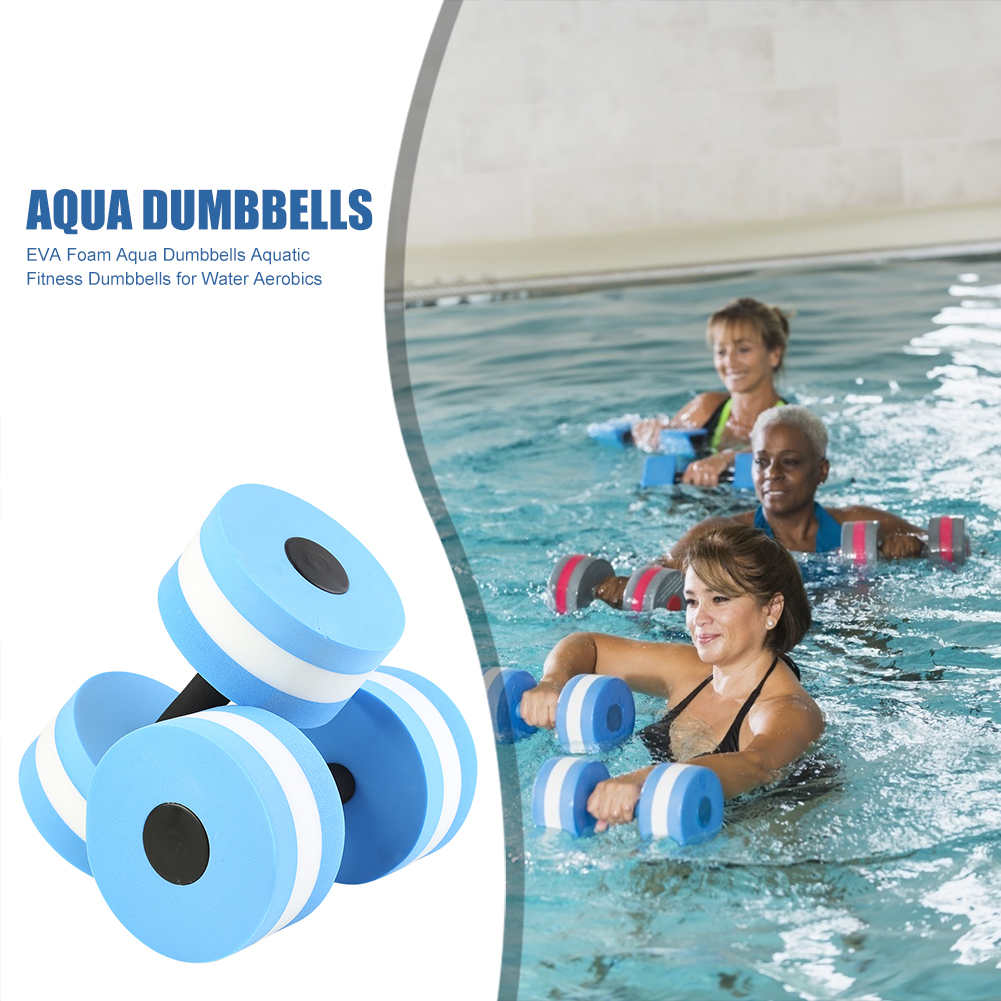 2x Eva Foam Aqua Dumbbells Aquatic Oefening Fitness Halters Voor Water Aerobics Draagbare Zwemmen Opblaasbare Float