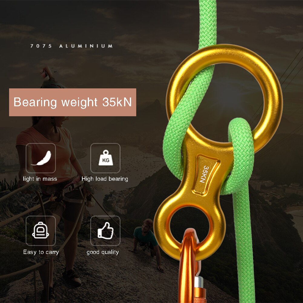 Descendeur De Rappel Figure 8 En Alliage D'aluminium 35KN - Pour Escalade, Spéléo, Secours, Trous 8-13 Mm