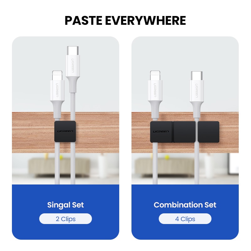 Ugreen Kabel Clips Organisator Siliconen Usb Kabelhaspel Flexibele Kabel Management Clips Kabel Houder Voor Muis Hoofdtelefoon Oortelefoon