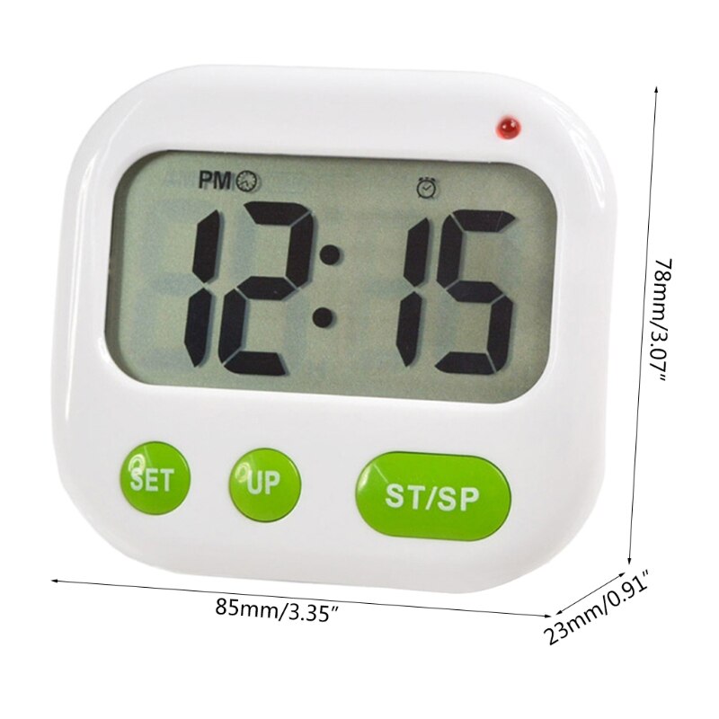 Alarm Clock Digital LCD Vibration Clock Battery Operated Modern Portable Timer Clock with Backlight Compatible w/ Home