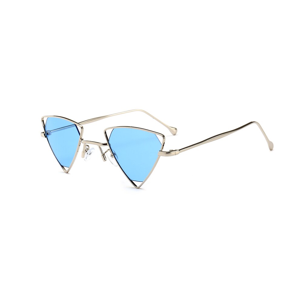 1 stücke Jahrgang Steampunk Dreieck Sonnenbrille Frauen/Männer Metall retro Schattierungen Sonnenbrille auge pflege: Blau