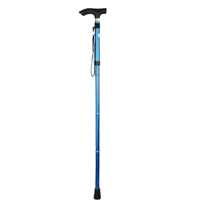 T-handle Telescopic Walking Stick for the Elderly Baton Hiking Trekking Poles 83-93cm Portable Aluminum Folding Stick: Blue
