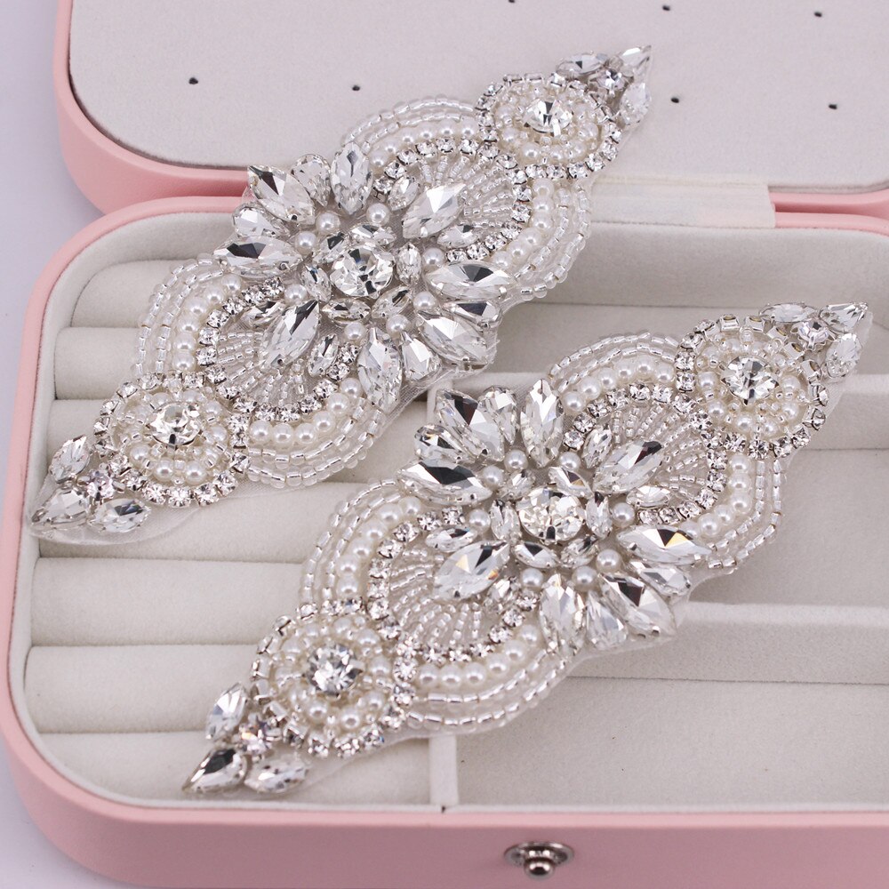 1 stuk gouden applicaties met strass steentjes voor bruiloftsriemen, schoenen, haar, hoeden, sieraden, doe-het-zelf naaien op applicaties met strass steentjes voor bruidsaccessoires