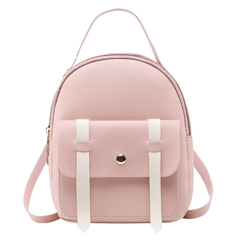 Koreanischen Stil Frauen Mini Rucksack PU Leder Schulter Taschen Für Teenager Mädchen Multi-Funktion Kleine Bagpack Weibliche Telefon Beutel: jk-800 Rosa