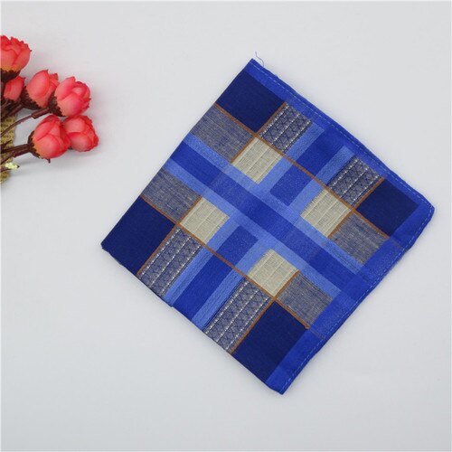 Lommetørklæder kvinder retro plaid blødt bomuld enkel dame tørre sved firkantet håndklæde trendy fritid dame lommetørklæde: 9
