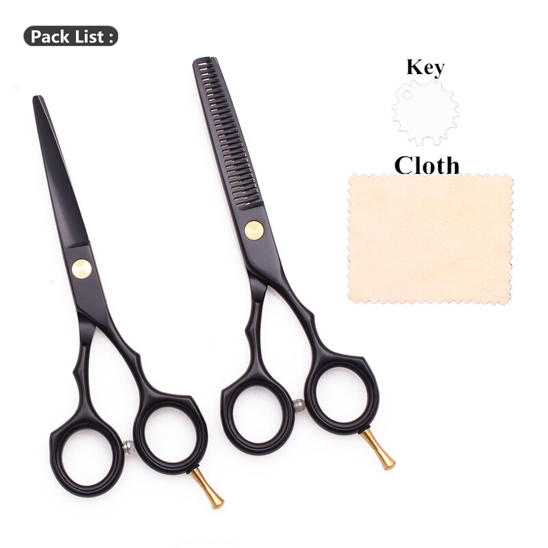 Frisør saks sæt 5.5 " rustfri gravering logo barber klippe saks tyndere saks hår saks lilla farve  c1104: C1104 hei  d 5.5n