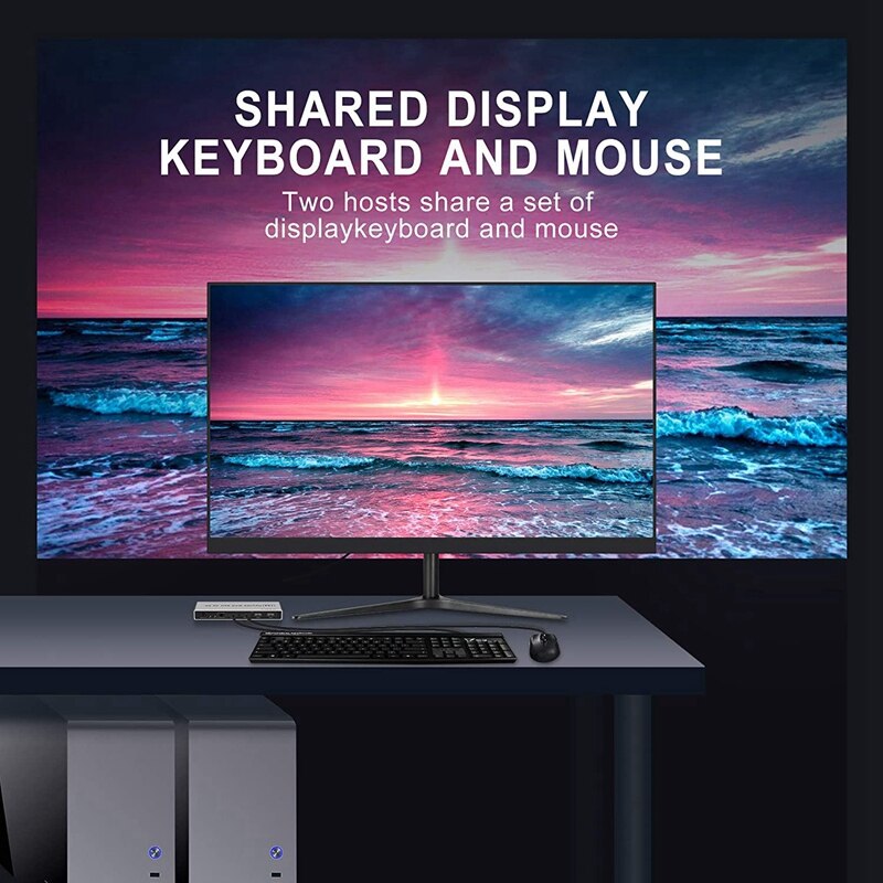 KVM Switch 2 Port 4K 60Hz USB and DP Switch for 2 Computers Share Keyboard Mouse Printer Monitor for Laptop,PC, HDTV