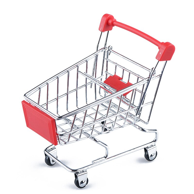 Eco-vriendelijke Kids Miniatuur Mini Shopping Trolley Simulatie Boodschappen Speelgoed Spelen Meisjes Speelgoed Voor Kinderen Telefoon Houder