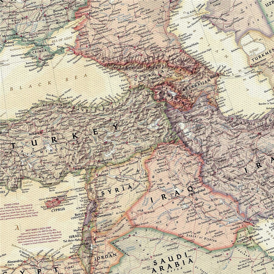 Vintage Europe Map National Geography Europe Executive Wall Map Exquisite Designs Interesting Annotations Canvas Print Sticker