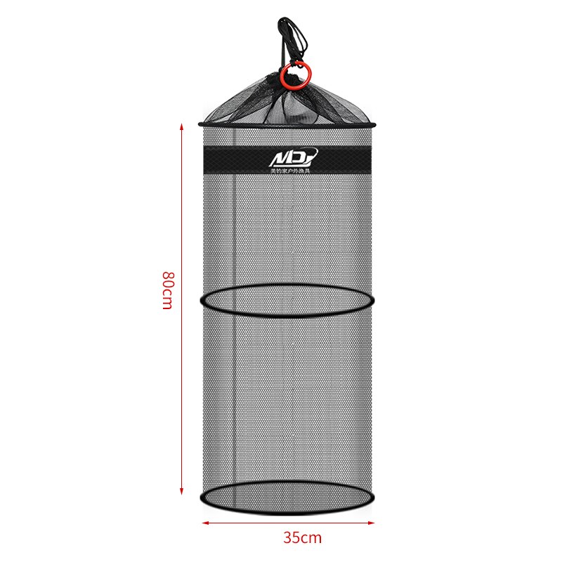Draagbare Visnet Met Kleine Netje Sneldrogende Vissen Trap Netten Opvouwbare Rivierkreeft Karpervissen Accessoires Tool X467G: 80cm
