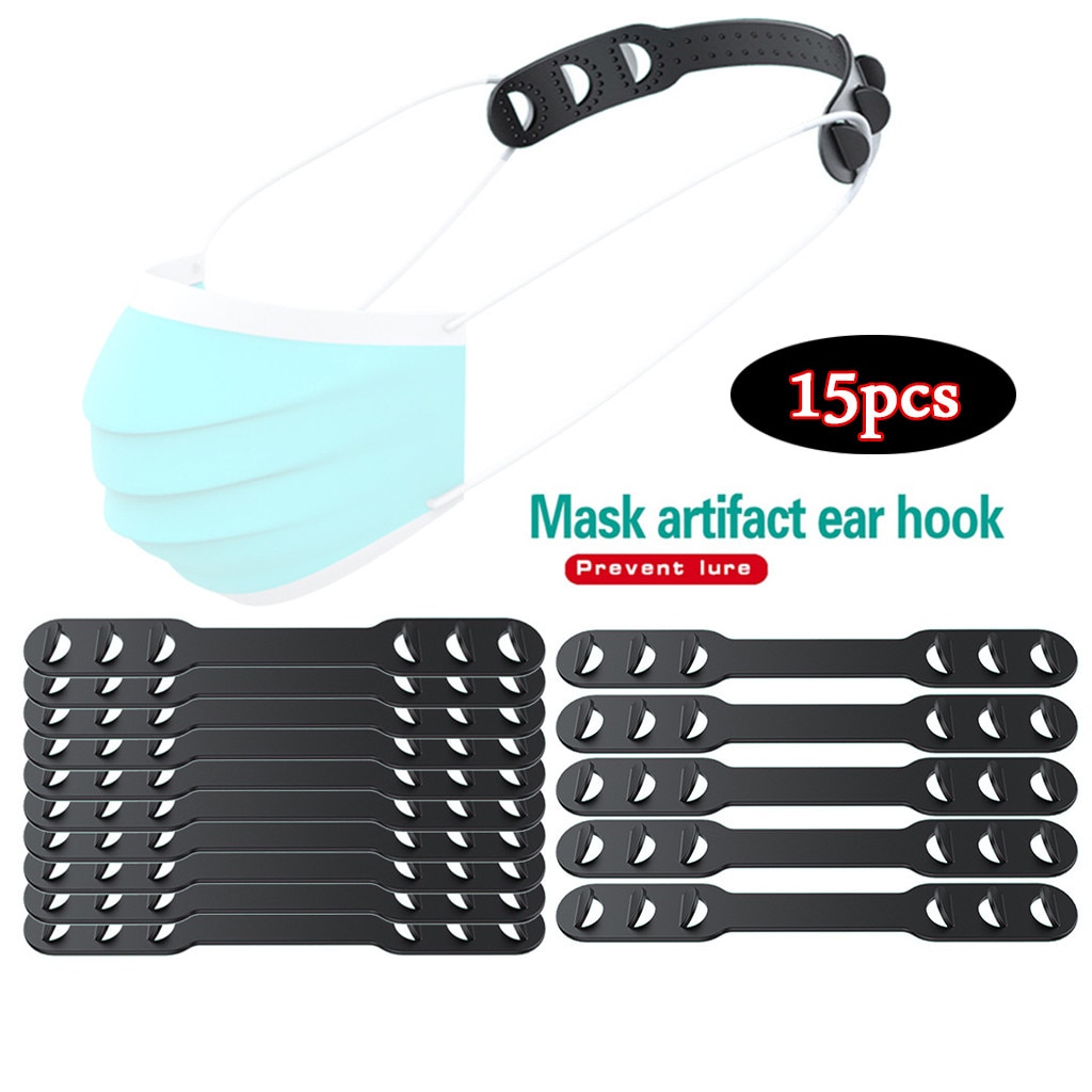 15pcs Third Gear Adjustable Anti-slip Mask Ear Grips Extension Hook Face Masks Buckle Extend Belt Ear Hooks For Mask Diy Tools