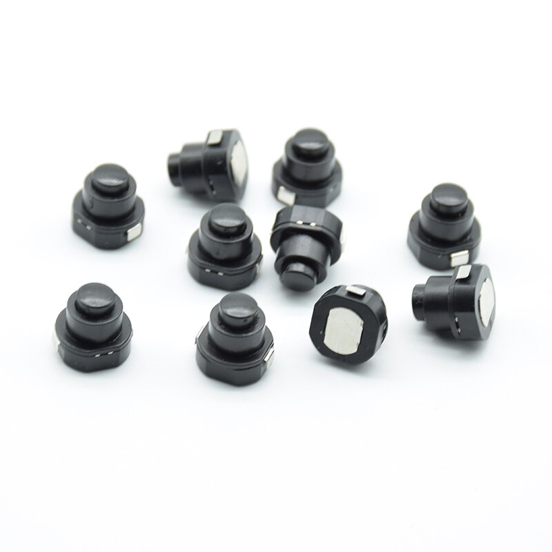 10pcs/lot Flashlight Torch Part Round Push Button Switch Black DC 30V 1A 10mm x 10mm (D*H)